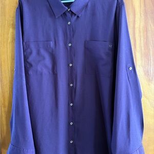 Calvin Klein Plus Size (Aubergine) Purple Blouse — Size 3X